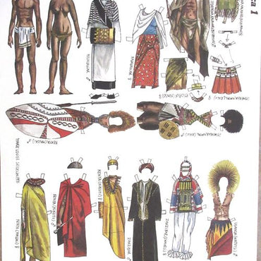 Klippeark påklædningsdukker, Afrika 2 ark