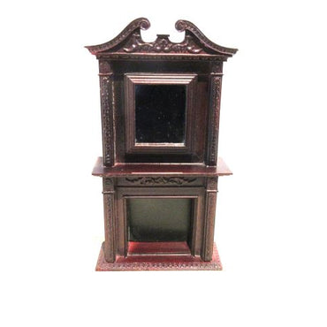 Fireplace, mahogany w/ mirror, built-in safe, Bespaq