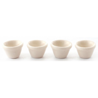 Blomsterpotter eller budding skål hvid porcelæn 4 stk.