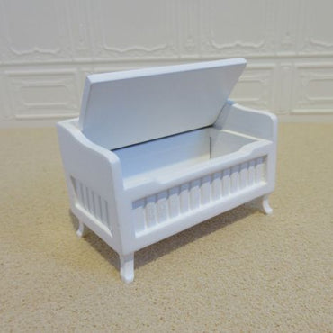 Toy box as a bench, white lacquered