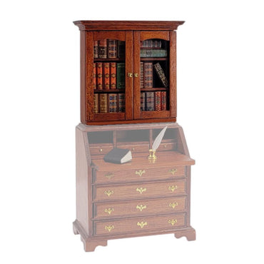 Chippendale Secretary top w. 2 doors, real glass KIT incl. books not included