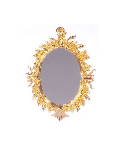 Oval antik guldspejl