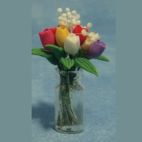 Glasvase m/ tulipaner