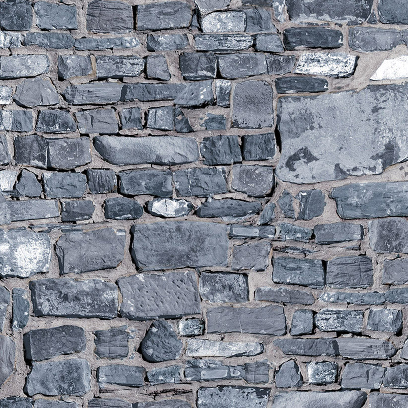 Murstens tapet, Old stone wall, glat grå karton
