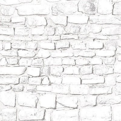 Præget murstenstapet, hvid (karton)