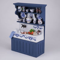 Blå køkkenvask m/ deco blue onion