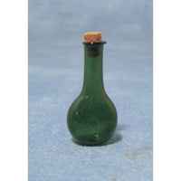 Karaffel, grøn glas m/ korkprop