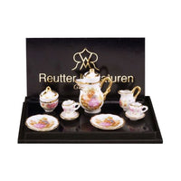 Coffee set for 2 people, porcelain, baroque design