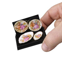 4 pcs. porcelain dishes/plates, baroque design