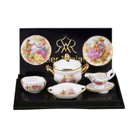 Dinner set for 2 people, porcelain, baroque design, reutters