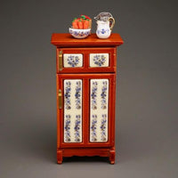 Refrigerator with freezer and deco, blue onion and gold