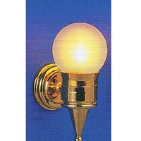 Wall lamp gold plated w/ opal glass ball