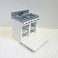 Køkkevask dobb. hvid/sølv