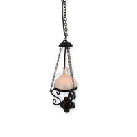 Loftlampe sort med hvid skærm