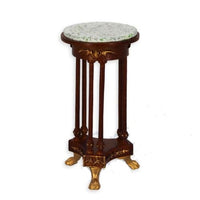 Empire lamp/ flower table w/ "marble top" walnut