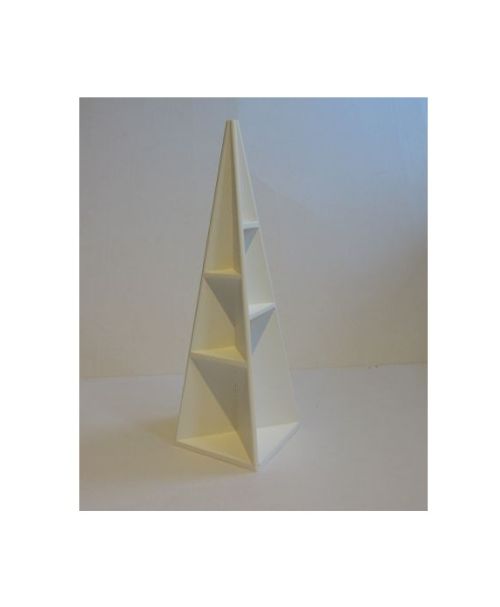 Pyramide deco-tårn, hvid H: 24 x 7,5 x 7,5 cm