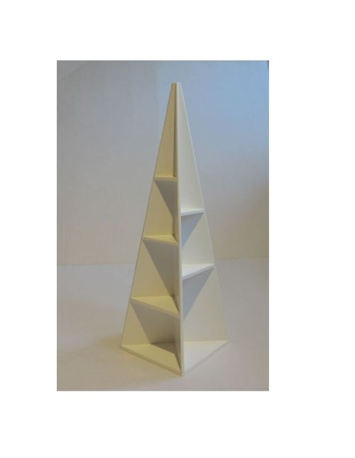Pyramide deco-tårn, hvid H: 30 x 9,5 x 9,5 cm