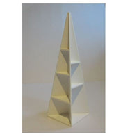 Pyramid deco tower, white H: 30 x 9.5 x 9.5 cm