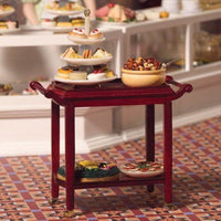 Serving table on wheels, mahogany, (without deco)
