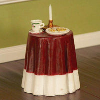 Santa's snack table with cup of tea, candle and chocolate, RESIN