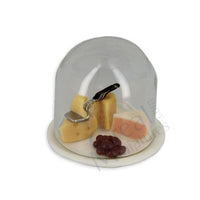 Cheese platter in lidded dish, glass and porcelain