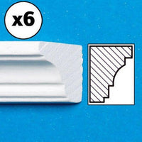 Ceiling strip, white lacquered 45 x 1 x 1.3 cm 6 pcs.