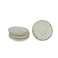 Porcelænstallerken hvid m/ guldkant 4 stk.