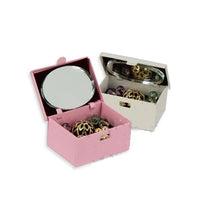 Jewelry box with jewelry, metal pink or white