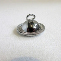 Round lidded dish, "silver"