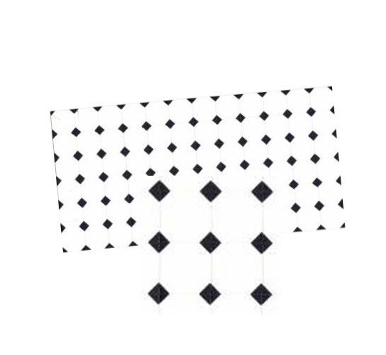 Mosaik - gulv hvid/sort