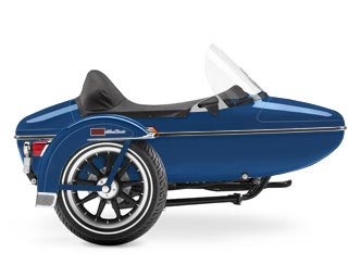 Harley-davidson hydra glide med sidevogn 1952 blue skala 1:18 i original æske