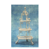 Rund what not- hvid metal