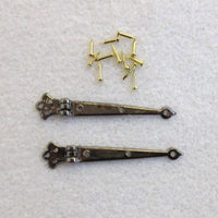 Silver long hinges 2 pcs. + nail