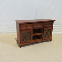 Sideboard, walnut + real glass