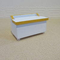 Toy box, white w/ yellow edge