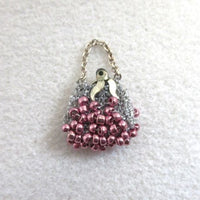 Pearl bag, handbag, pink