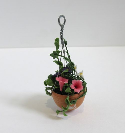 Blomst fimo i hængende keramik-skål