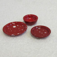 Røde metal skåle 3 stk.