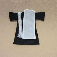 black priest's gown + chasuble and shawl