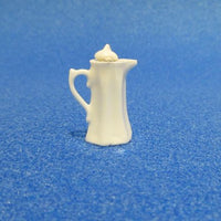 Coffee pot w/ lid, white porcelain