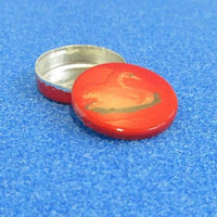 Red cookie tin with lid