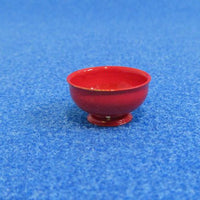 bowl on foot, red metal