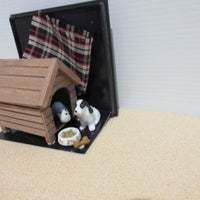 Dog house w/ 2 dogs, food and 1 playd