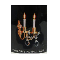 2 armede krystal væglampe, messing