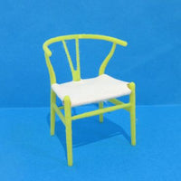 Wishbone chair gul m/ beige sæde