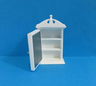 Toiletskab, hvidlakeret med spejllåge