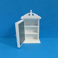 Toiletskab, hvidlakeret med spejllåge