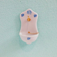 Mini Mundus porcelæn køkken væg-vask, delf blå