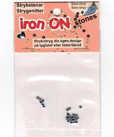 iron on krystal, blå