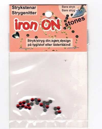 iron on krystal, rød